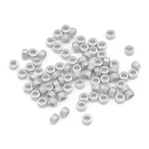 Бусины-Разделители Бижутерный Сплав Тибетский стиль Круглые Плоские Колонка, Серебро, 5х3мм, Отверстие 3мм, (УТ100021062)