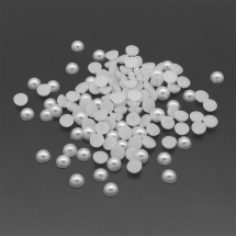 Кабошони Перли АВС Акриловий, Круглі, Колір: Білий, Діаметр: 2.5мм, Товщина 1.25мм, (УТ100021067)