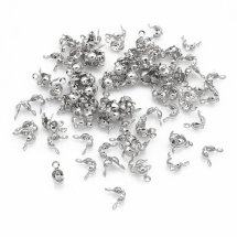 Каллоти з Заліза, Затискачі концевики, раковина, Платина, 7.5х4мм, Діаметр всередині 3мм, Отвір 1мм, (БА000001800)