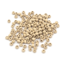 Бусины Деревянные Круглые, Неокрашенные, 5мм, Отверстие 2мм, около 350шт/25г, (УТ100021131)