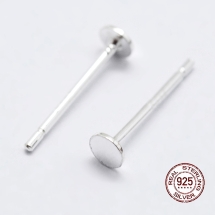 Серебро 925 Основы для Пусет под Серьги-Гвоздики, 11.5х3мм, Пин 0.8мм, (УТ100021141)