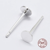 Серебро 925 Основы для Пусет под Серьги-Гвоздики, 11.5х4мм, Пин 0.8мм, (УТ100021142)