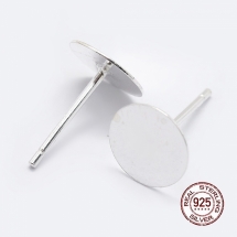 Срібло 925 Основи для пусети, Колір: Срібло, Розмір: 11.5х8мм, Пін: 0.8мм, (УТ100021143)