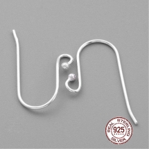 Серебро 925 Швензы Крючок Основа для Сережек, 25х15х0.8мм, (УТ100021148)