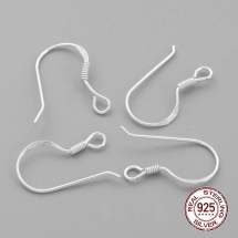 Серебро 925 Швензы Крючок, Основа для Сережек, 14x14мм, Отверстие 2мм, (УТ100021149)