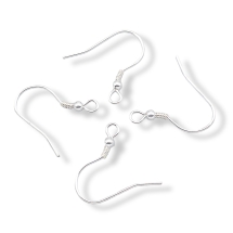 Серебро 925 Швензы Крючок, Основа для Сережек, 17х19мм, Штифт 0.6мм, Отверстие 1.5мм, (УТ100021160)