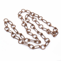 Ланцюг вінтажна ручної роботи, Біжутерний Сплав, Колір: Антична Червона Бронза, Розмір: 21х9х15мм, (УТ100021174)
