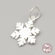 Серебро 925 Подвеска Кулон Снежинка с Колечком, 14.5х10.5х1мм, Отверстие 4мм, (УТ100021193)