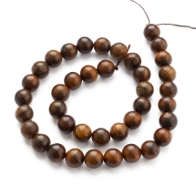 Бусины Дерево Африканский Падук, Неокрашенные, Круглые, на Нити, Размер: 10мм, Отверстие 1мм, около 36шт/36см/нить, (УТ100021187)