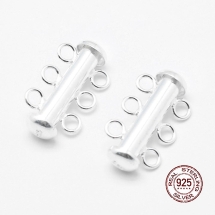 Серебро 925 Застежка Слайдер на 3 Нити, 19.5х11х6мм, Отверстие 2мм, (УТ100021214)