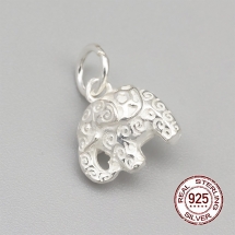 Серебро 925 Подвеска Кулон Слон с Колечком, 11х11х7мм, Отверстие 4мм, (УТ100021223)