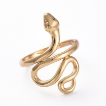 Кольцо Змея, Латунь, Цвет: Золото, Размер 16.7, (УТ100021235)