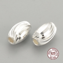 Серебро 925 Бусины Овальные, 7х4мм, Отверстие 1.5мм, (УТ100021393)