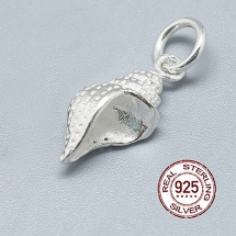 Серебро 925 Подвеска Кулон Ракушка с Колечком, 16х7х5мм, Отверстие 4мм, (УТ100021508)