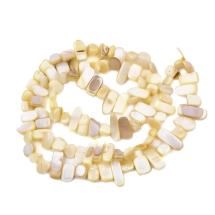 Бусины Речной Перламутр Самородок, Окрашенные, Бежевый, 6-25x4-14x3-7мм, Отверстие 1мм, около 96-100шт/80см/нить, (УТ100021540)