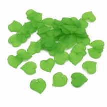 Подвески Акрил Лист Прозрачные, Морозный Стиль, Цвет: Зеленый, Размер: 16х15х2мм, Отверстие 1.2мм, 150шт/50г, (УТ100021582)