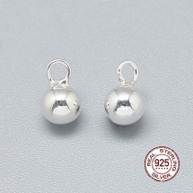 Серебро 925 Подвеска Кулон Шар Круглая, 6.5х4мм, Отверстие 1-1.5мм, (УТ100021433)