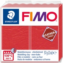 Полімерна Глина, FIMO Leather-effect (57г), Колір: Червоний, (УТ100021499)