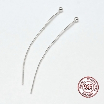 Срібло 925 Піни з Кулькою, 45х1.8мм, Пін 0.6мм, (УТ100021629)