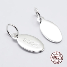 Серебро 925 Подвеска Кулон Овал, 11.5х5.5х0.6мм, Отверстие 3.5мм, (УТ100021636)