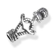 Коннектор, Нержавеющая Сталь, Якорь, Цвет: Античное Серебро, Размер: 37х16х8мм, Отв-тие 5мм, (УТ100021847)