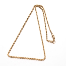 Ожерелье из Нержавеющей Стали, Цепь, Плетение Веревка, Цвет: Золото, Застежка Карабин Лобстер, Размер: 60.1смх3мм, Кольцо: 7x1мм, (УТ100022187)