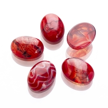Кабошоны Натуральный Агат Вены Дракона, Окрашенные, Овальные, Кирпичный, 20x15x6.5мм (УТ100022368)