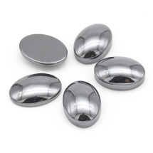 Кабошоны Синтетический Немагнитный Гематит Овальные, 18x13x5мм, (УТ100022374)