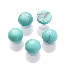 Кабошоны Синтетическая Бирюза, Полукруглые, Цвет: Бирюзовый, Размер: 6х3мм (УТ100022379)