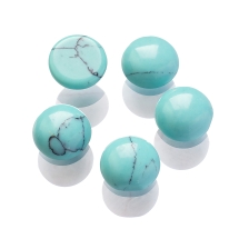 Кабошоны Синтетическая Бирюза Полукруглые, Бирюзовый, 8х4мм, (УТ100022380)