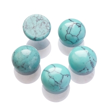 Кабошоны Синтетическая Бирюза Полукруглые, Бирюзовый, 10x5мм, (УТ100022381)