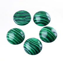 Кабошоны Синтетический Малахит, Полукруглые, Цвет: Зеленый, Размер: 12x5мм (УТ100022428)