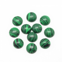 Кабошони Синтетичний Малахіт, Напівкруглі, Колір: Зелений, Розмір: 6x3 ~ 4 мм (УТ100022429)