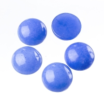 Кабошоны Натуральный Белый Нефрит Окрашенные, Полукруглые, Цвет: Синий, Размер: 12x5мм (УТ100022440)