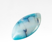 Кабошоны Натуральный Агат Вены Дракона, Конский Глаз, Стальной синий, 38-40x19-20x6-7мм, (УТ100022531)