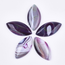 Кабошоны Натуральный Бразильский Агат, Конский Глаз, Окрашенные, Цвет: Индиго, Размер: 38~40x19~20x6~7мм (УТ100022532)