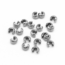 Бусины Обжимные Нержавеющая Сталь Крышки Кримпов, Оболочки для Зажимных Бусин Стопперов, 5мм, (УТ100022560)