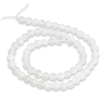 Намистини Натуральний Місячний Камінь Клас А Круглі, 6мм, Отвір 1мм, близько 60шт/38см/нитка, (УТ100022726)