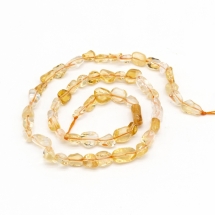 Бусины Натуральный Цитрин, На нитях, Самородки, Золотой, 8-12x6-9мм, Отверстие 0.8мм, около 40шт/38см/нить, (УТ100022749)