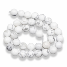 Бусины Натуральный Говлит, На нитях, Круглые, 10мм, Отверстие: 1мм, около 38шт/38см/нить, (УТ100022798)