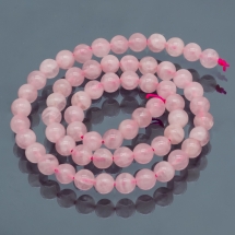 Бусины Натуральный Мадагаскарский Розовый Кварц, Класс А, На нитях, Круглые, 6мм, Отверстие 0.8мм, около 60шт/37см/нить, (УТ100022826)