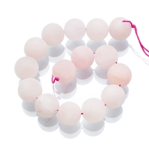 Бусины Натуральный Розовый Кварц Круглые Матовые, 12мм, Отверстие 1мм, около 16шт/19см/нить, (УТ100022829)