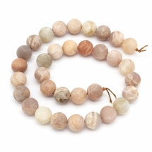 Намистини Натуральний Сонячний Камінь, На нитках, Круглі, Колір: Бежевий, Розмір: 8 мм, Отвір 1мм, близько 49шт / 39см / нитка, (УТ100022902)