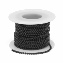 Стразовая Цепь Декоративная, Стойкое Покритие, Черный,  2мм, около 9м/катушка, (УТ100022986)