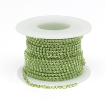 Стразовая Цепь Декоративная, Стойкое Покрытие, Перидот,  2мм, 9м/катушка, (УТ100022992)