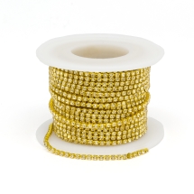 Стразовая Цепь Декоративная, Стойкое Покрытие, Цитрин, 2мм, около 9м/катушка, (УТ100022994)