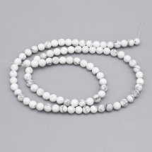 Бусины Натуральный Говлит, На нитях, Круглые, 4-5мм, Отверстие 0.8мм, около 84шт/38см/нить, (УТ100023120)