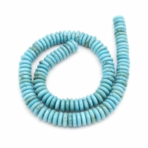 Намистини Натуральний Говліт Диск, Бірюзові, 10х3мм, Отвір 1мм, близько 82шт/39см/нитка, (УТ100023185)