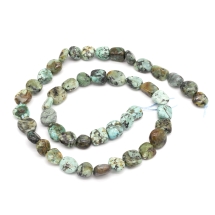 Бусины Натуральная Африканская Бирюза Самородок, 9~12x8~13x5~7мм, Отверстие 1мм, около 38см/нить, (УТ100023336)