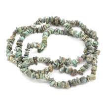 Бусины Натуральная Африканская Бирюза Крошка, Коричнево-Зеленый, 4~15x5~8мм, Отверстие 1мм, около 83~84см/нить, (УТ100023337)
